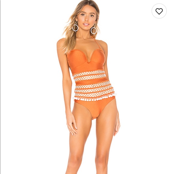 pom pom one piece swimsuit